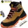 Waterproof Work Boots - Men's Steel Toe Protective Sneakers | All-Terrain Outdoor Safety Shoes with Slip-Resistant Construction