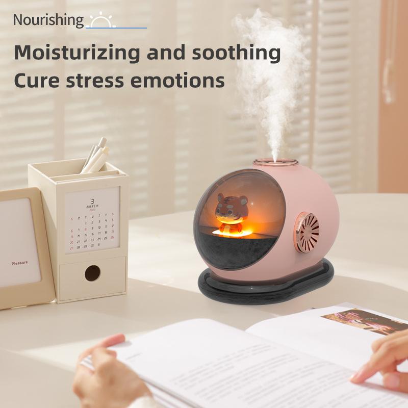 Cartoon Tiger Air Humidifier Usb Rechargeable 1200mah Battery Operated Wireless Ultrasonic Cool Mist Aroma Water Diffuser