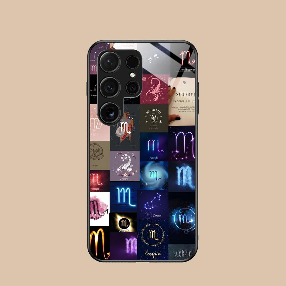 

Zodiac Sign Scorpio Phone Case for Samsung Galaxy A56 55 54 53 52 51 36 35 34 23 16 15 5G Glass Protective Cover Galaxy A34 5G