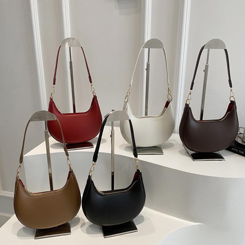 Yogodlns New Fashionable High-end Moon-shaped Baseball Bag Showing Luxury Women's Single Shoulder Bag Elegant Lady Handbags