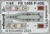 eduard Zoom Series Seatbelt Stainless Steel Plastic Model Parts EDUFE1498 1/48 P-40E (for Eduard) (Airplane)