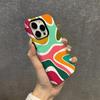 American Retro Color Wavy Pattern Apple 16 Mobile Phone Case 15pm Two-in-one Film Case iPhone17pm Anti-drop