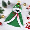 1Pc Cat Christmas Cape with Star and Pompoms Hat Festive Pets Christmas Costume Green Soft Cloak for Small Breed Dogs Holiday Party Outfit Pet Attire