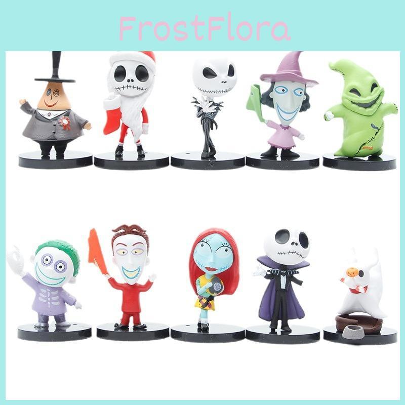 The Nightmare Before Christmas Skull Jack Figure Collectible Toy Pvc Material 10 Assorted Colors Set