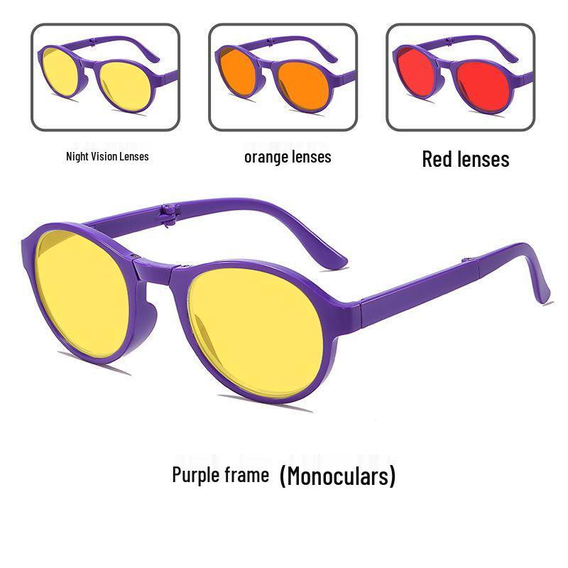 Portable Night Vision Anti-Blue Light Glasses for Men and Women - Folding Spring Leg Design, Ideal for Mobile, Computer, and Gaming Use.