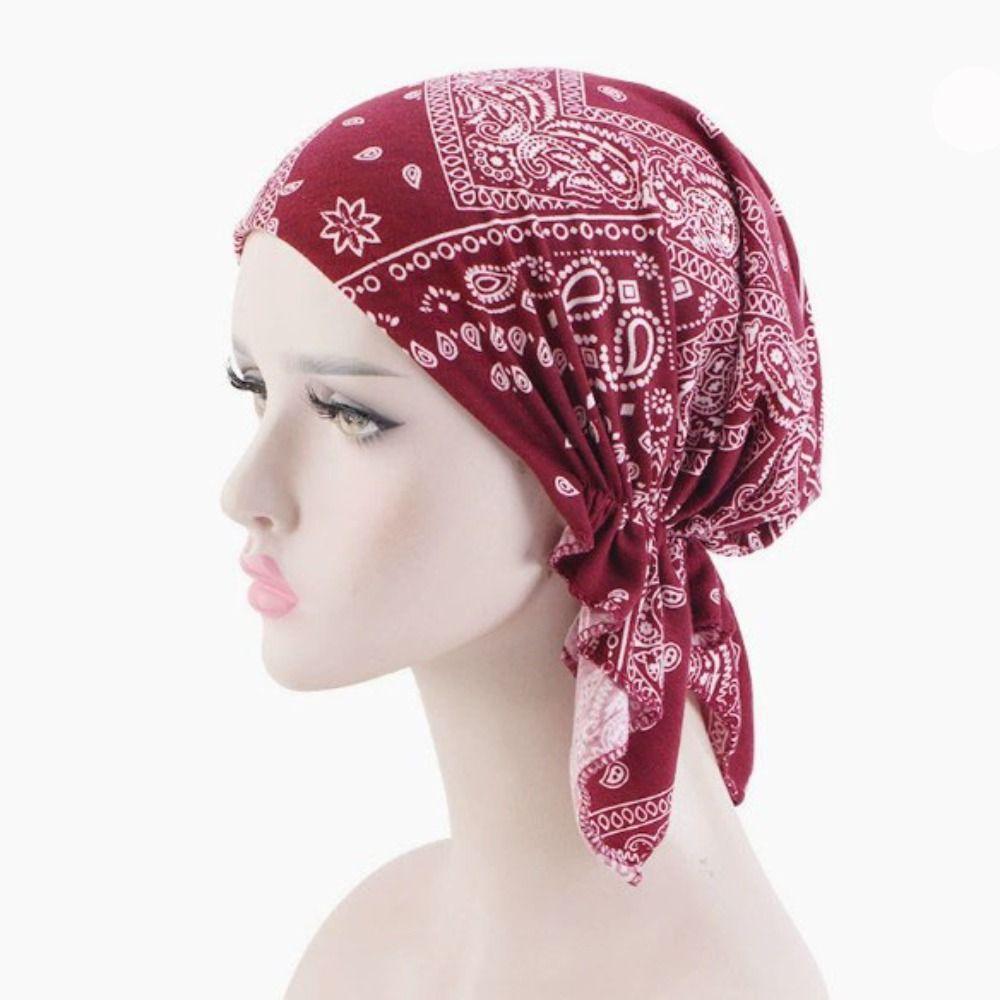 Bohemia Wind Cotton Hat Bandana Casual Chemotherapy Hat Sleep Caps Beanies Headwrap  Women National
