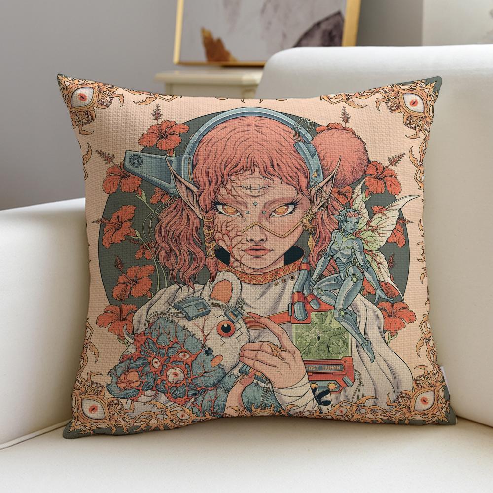 Metal BBring Me The HorizonS Cushion Cover Breathable and skinfriendly linen pillowcase square removable and washable cushion