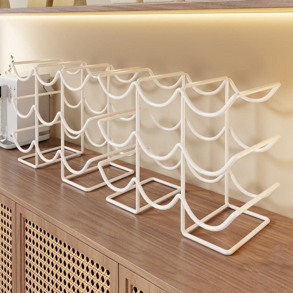 Iron Metal Cup Holder 2/3 Layers Wine Water Bottle Holder Creative Cup Storage Rack Pantry