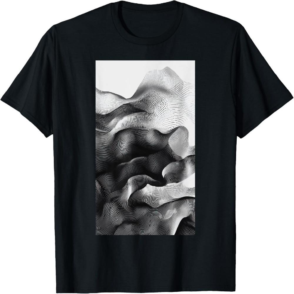 

Abstract Horizontal Line Art Monochromatic Modern T-Shirt XXXXXL чёрный