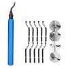 Deburr Blade Deburring Tools Tools Flexible Deburring Remover Hand Tools Handle High Speed Steel With 10pcs Rotary Deburr Blades