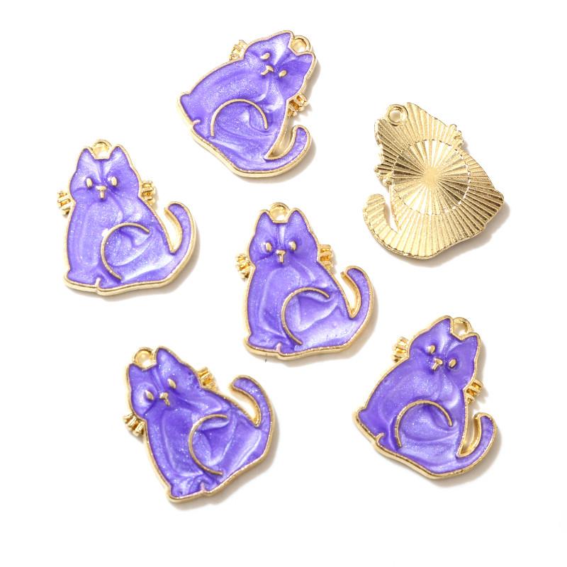 10pcs Enamel Small Cat Charms Pendant DIY Jewelry Making Accessories for Earring Bracelet Necklace Finding Craft Supplies