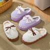 Bow cotton slippers winter 2025 new indoor home thick bottom non-slip piled warm plush slippers