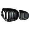 For 2011-2014 BMW F20 F21 1-Series M Look Kidney Grille Grill Gloss Black Twin Bar CAR Accessories QCYZR1