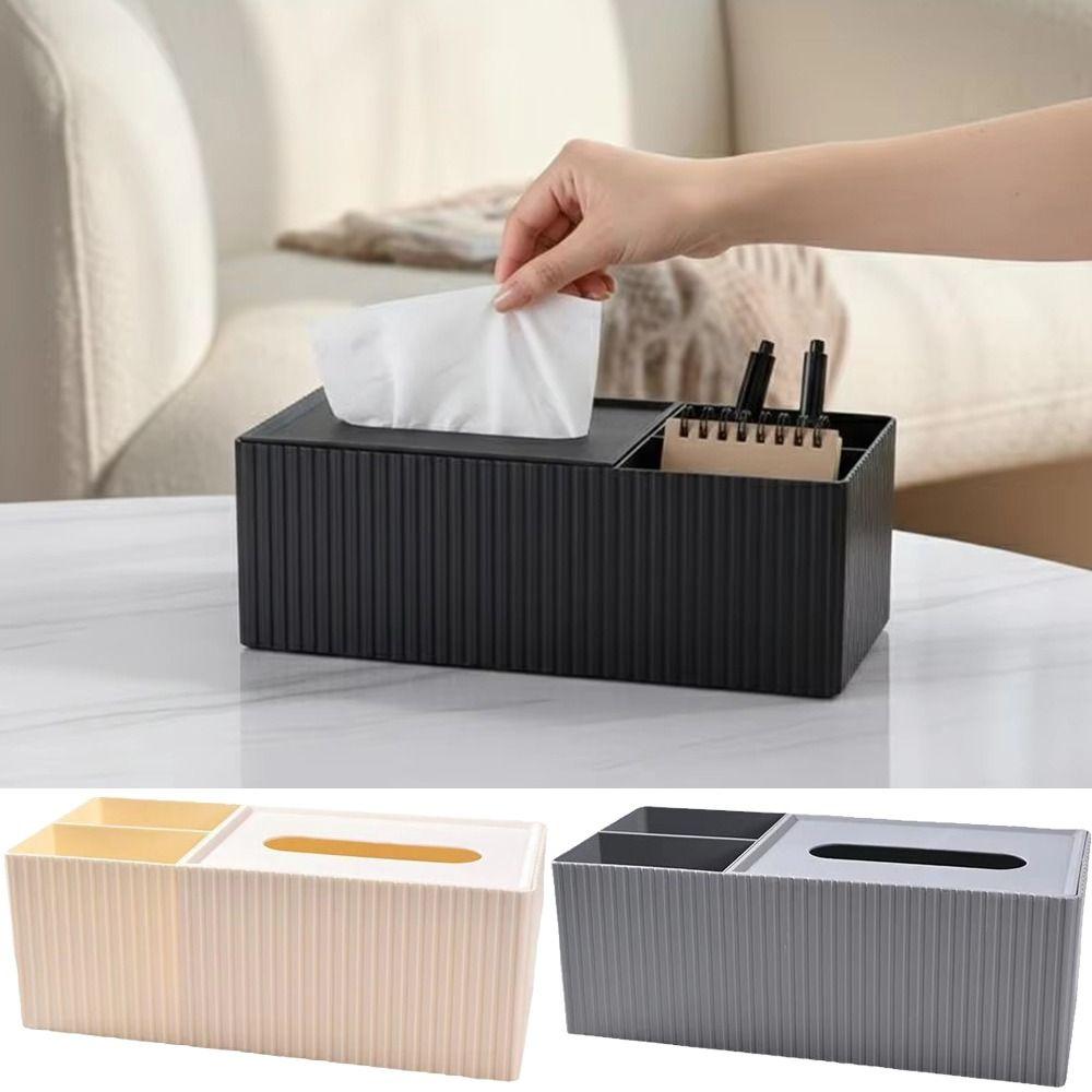 3 Compartments Napkin Holder Removable Lid Desktop Organizer Modern Tissue Dispenser  Bedroom