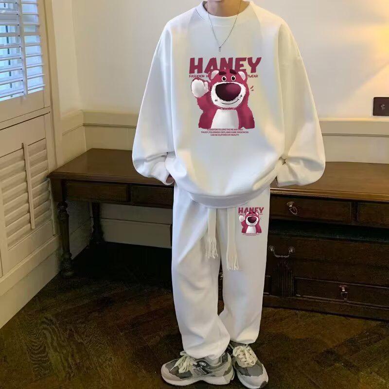 Harajuku Trendy Men's Casual Hoodie & Pants Set - Fashionable, Creative Design, Sporty Two-Piece