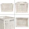 Panier de rangement - CREATIVE HOME - Rectangulaire 40x30x24 cm - Blanc - Osier naturel - Poignées, 5 kg