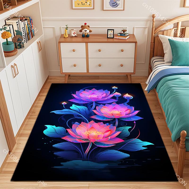Pond Lotus Pattern Carpet for Living Room Bedroom Bedside Sofa Floor Mat Cloakroom Fashion Home Area Rug Luxury Gift