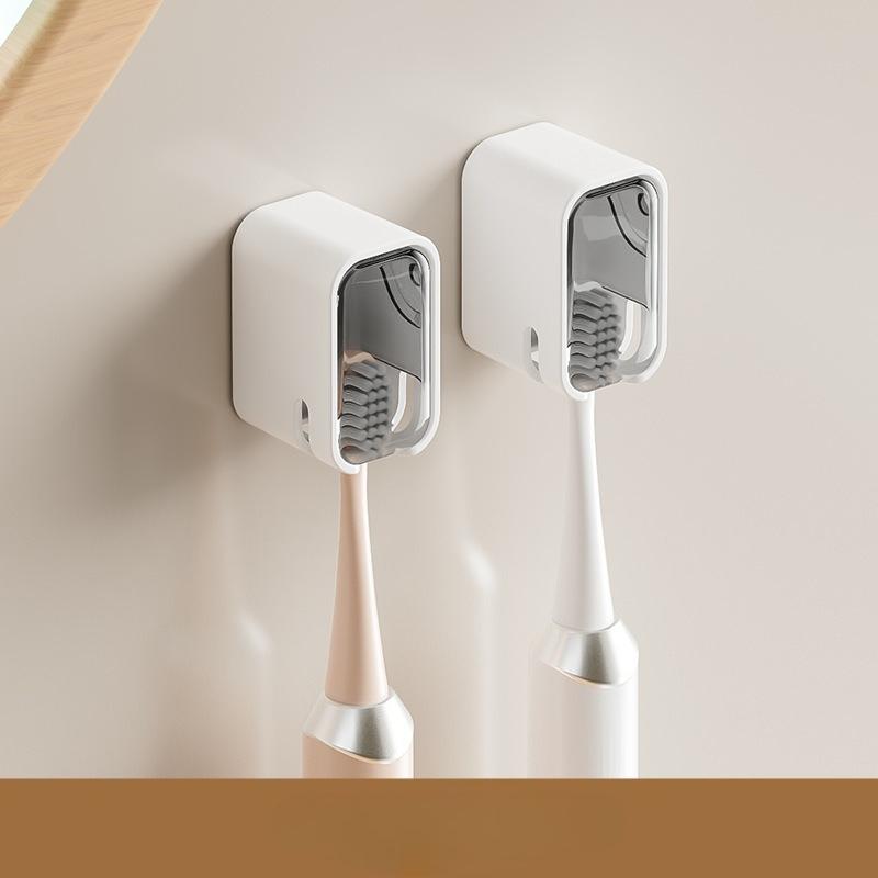 Simple Covered Toothbrush Rack, Dust-proof Wall-mounted Toothbrush Storage Rack, Electric Toothbrush Holder