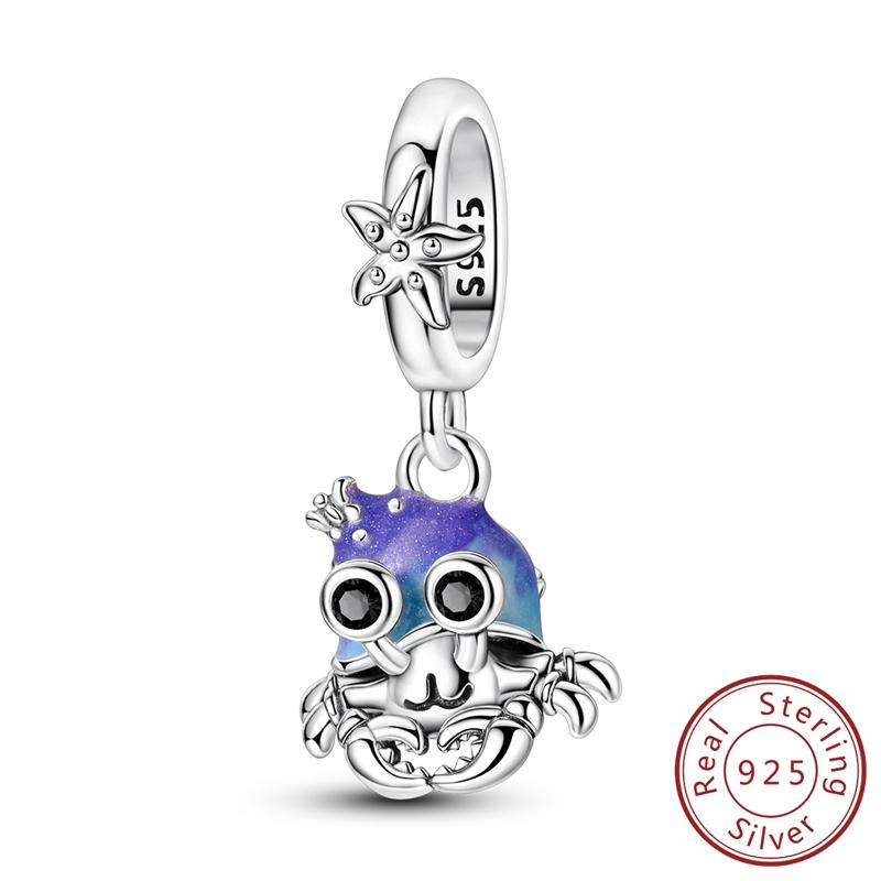 New Copper Charms Beads Pendants Summer Ocean Turtle Beach Fruit Shell Blue Charm For Women Bracelet Jewelry Gift