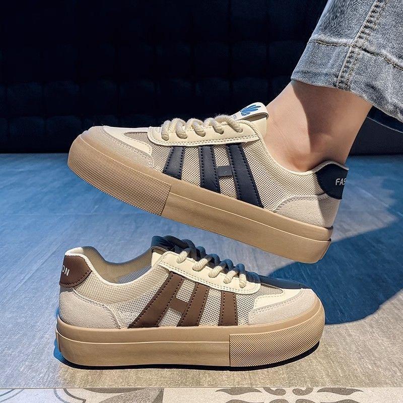 E-commerce 2025 summer thick-soled little white shoes women's new net shoes versatile breathable mesh casual board shoes explosion