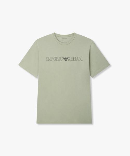 

[Emporio Armani Underwear] Мужская эластичная футболка для отдыха с большим логотипом, светло-зеленая 0816134025 [Отправка из Кореи] 100% Оригинал Light Green - M
