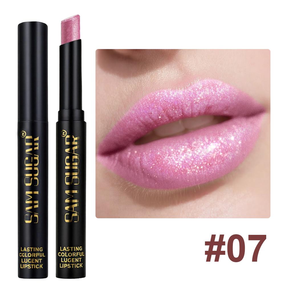 Διαμαντένιο μαργαριταρένιο κραγιόν αδιάβροχο μακράς διαρκείας αντικολλητικό Κύπελλο ματ βελούδινο λαμπερό κραγιόν Κόκκινο σέξι χειλιών καλλυντικά μακιγιάζ