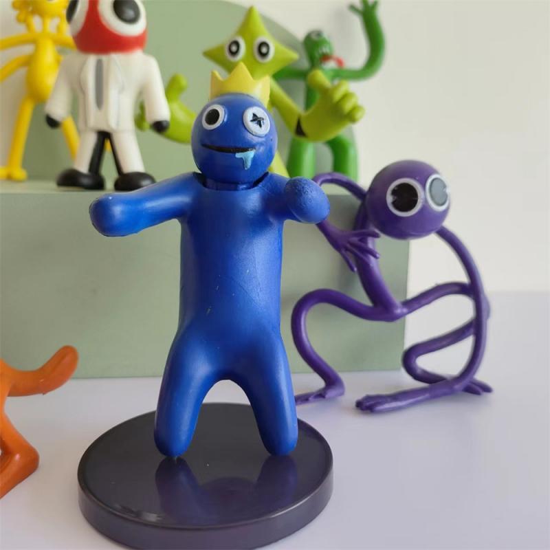 Rainbow Friends Anime Figuur Set Roze Blauw Monster Model Cartoon Karakter Beeldje Taart Decoratie Ornamenten Speelgoed voor Kinderen