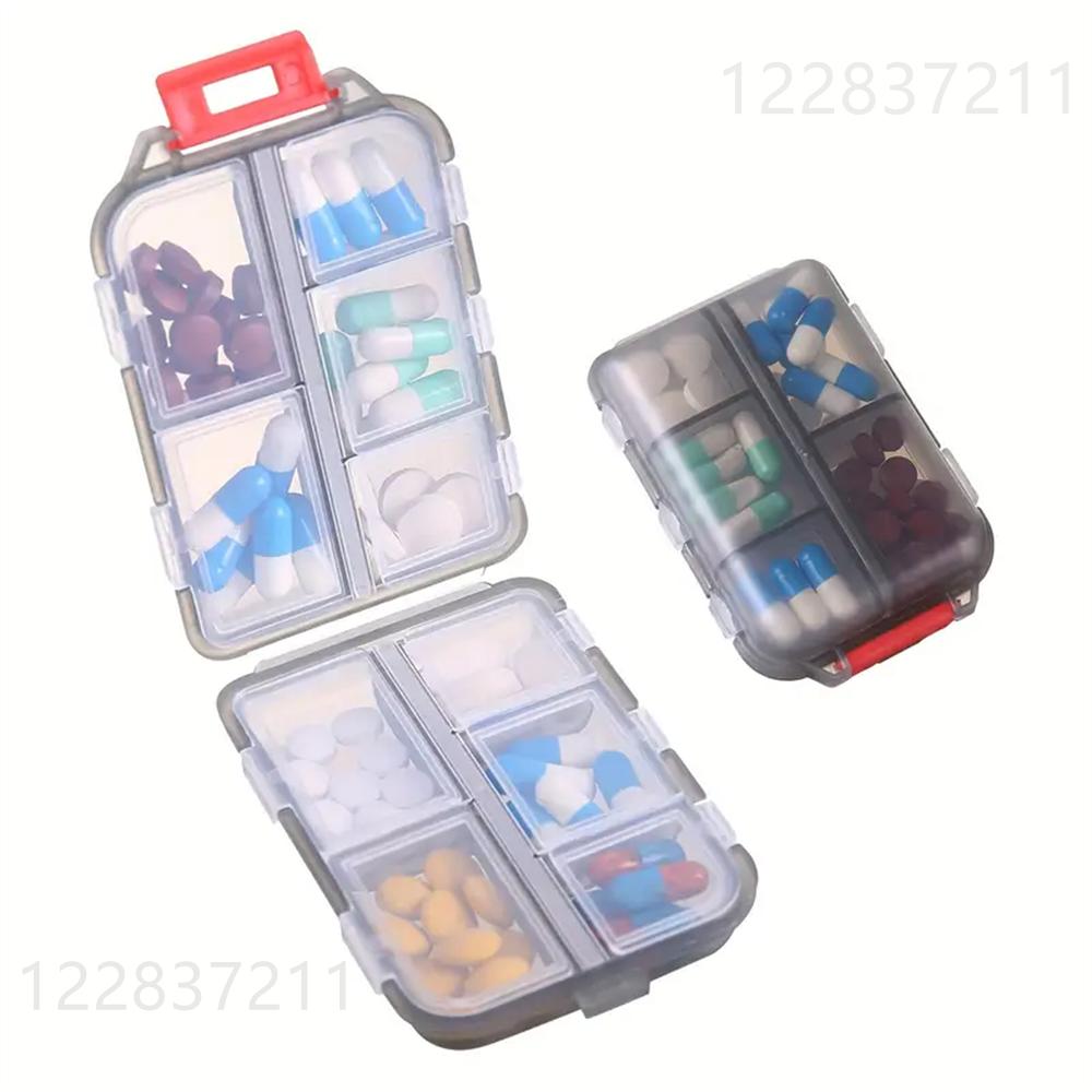 1PC 10-Grids Small Pill Cases Organizer Box Weekly Travel Portable Pocket Medicine Boxes Holder Plastic Container Storage Gadget