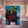 1pc Marvel Superhero Shower Curtain with Hooks - Vibrant Polyester Design, Machine Washable, Unlined, Cartoon Character Bathro