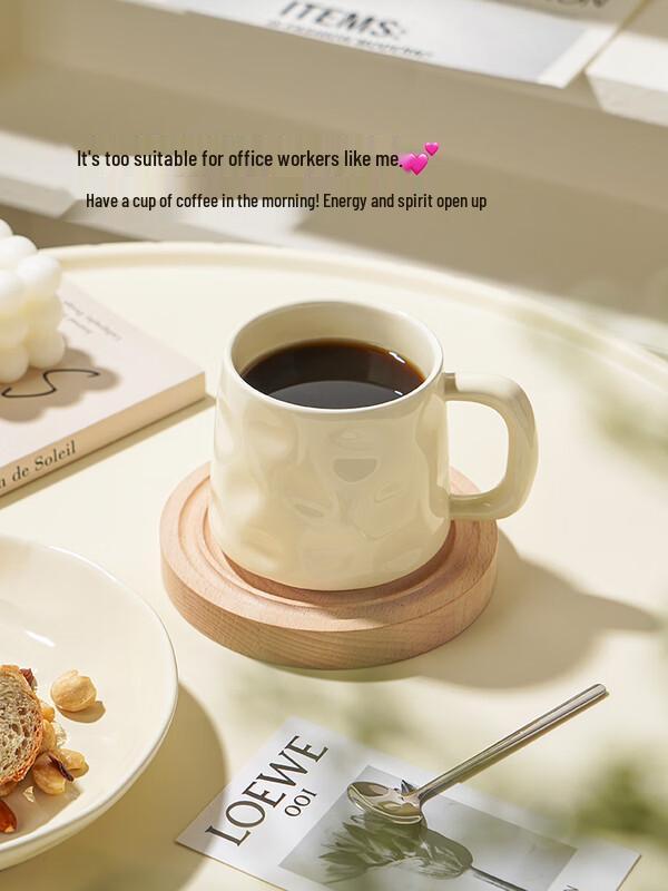 Hand-Pinched Ceramic Mug with Spoon and Lid