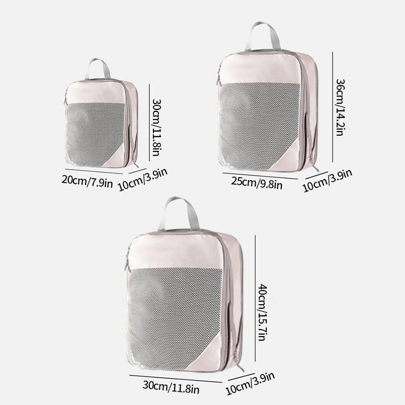 3pcs/set Compression Packing Cubes for Suitcases Travel Accessories Expandable Packing Organizers Lightweight Travel Organizer