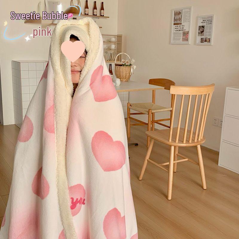 Cozy Lamb Fleece Blanket - Soft, Warm Shawl for Office, Sofa, or Dorm Naps.