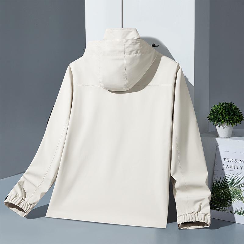 Men's Waterproof Hooded Windbreaker with Fleece Inner Layer - Plus Size, Softshell Jacket for Spring, Autumn, and Winter.