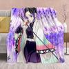 Demon Slayer Anime Flannel Blanket - Soft Warm Perfect for Sofa, Bedding Camping Travel Office Home Decor -QJY