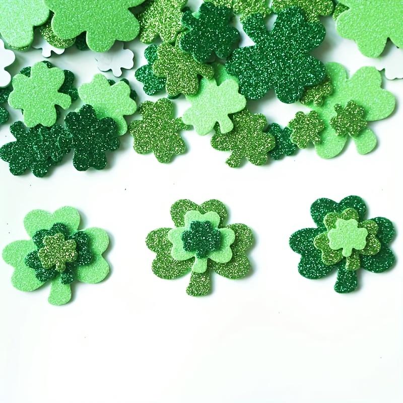 80pcs St. Patrick'S Day Four-Leaf Clover Foam Stickers, Holiday Decoration Paper Decals,Party Decorations,St.Patrick'S Day Party