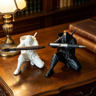 3D tištěný držák na tužky Ninja Cool Ninja figurka Stojan na tužky Dekorativní organizér na stůl pro fanoušky anime Kancelářský stůl Herní místnost Dekor