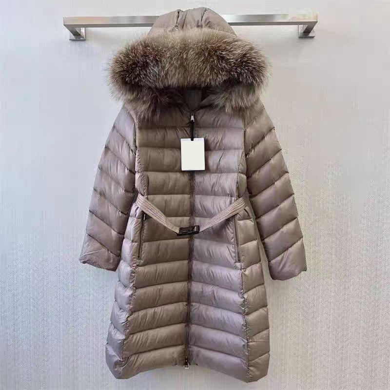 New product specials are non-refundable, high-version Mongolian women's medium and long metal buckle waist fur collar hooded.