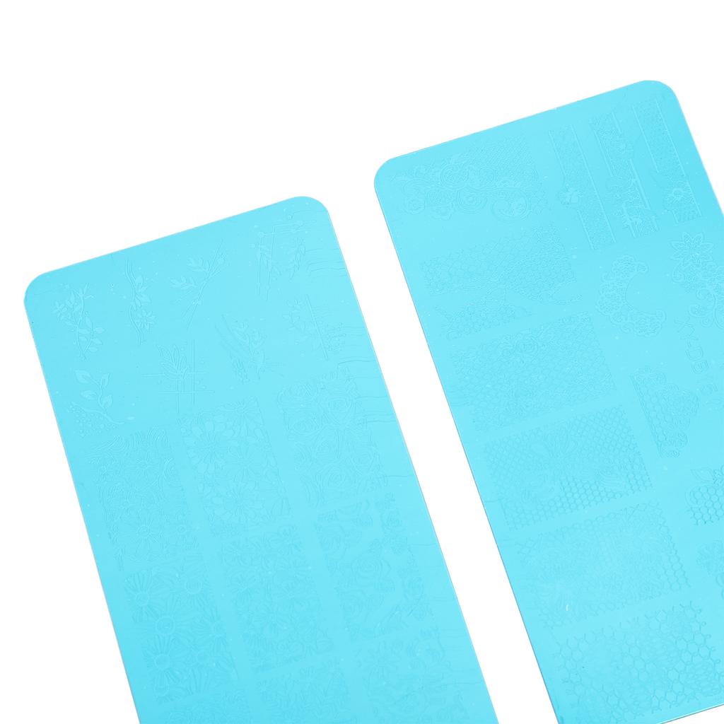4pcs French Nail Art Stamping Plate Nail Stamping Image Plate Nail Printing Steel Plate with Transparent Films for Nail Polish Artificial Nails