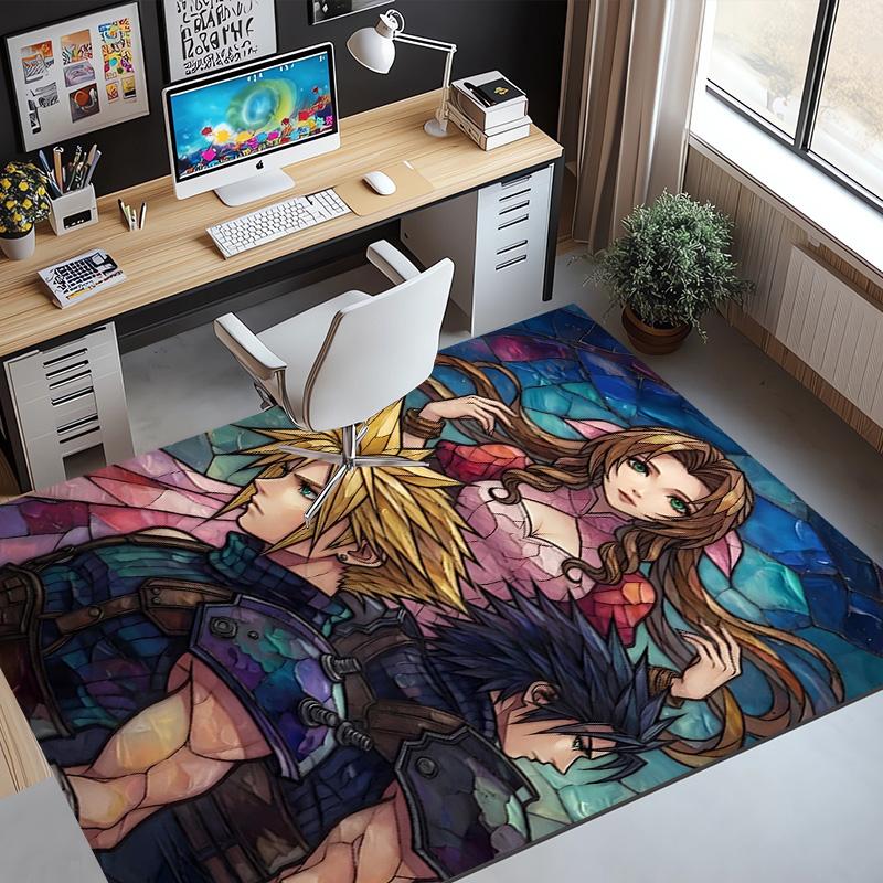 Final Fantasy Pattern Rug, Indoor/Outdoor Mat, for Picnic, Gameroom, Bedroom, Office, Living Room, Home Decor Carpet, Birthday Gift