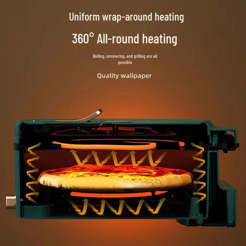 Deep Dish Electric Crepe Maker with Dual-Sided Heating - Large, Multifunctional Pan for Pancakes, Grilling, Baking, and Frying