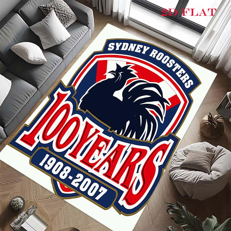 Sydney Roosters Pride Carpet Rug for Living Room Bedroom Home Sofa Decoration,Kids Play Nonslip Floor Mat