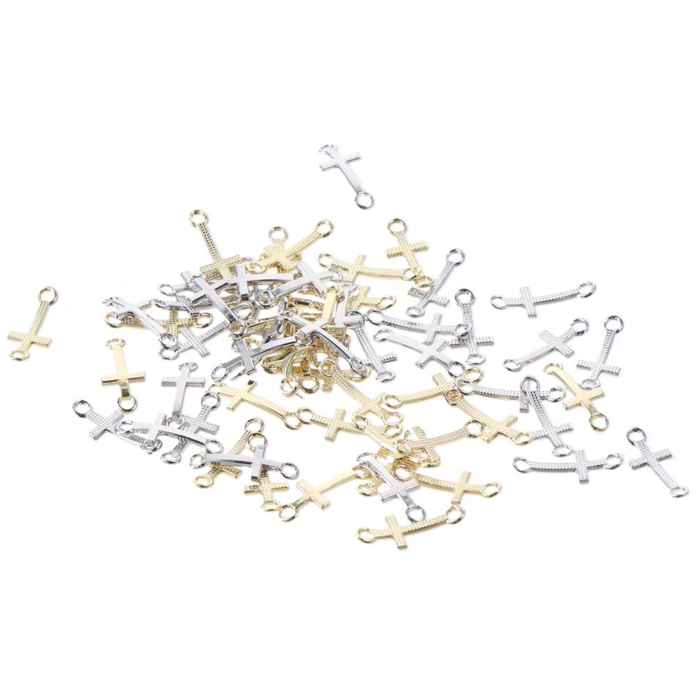 

Разноцветные подвески в виде креста с покрытием из цинкового сплава, двойная петля, поперечные звенья ручной работы, любитель рукоделия