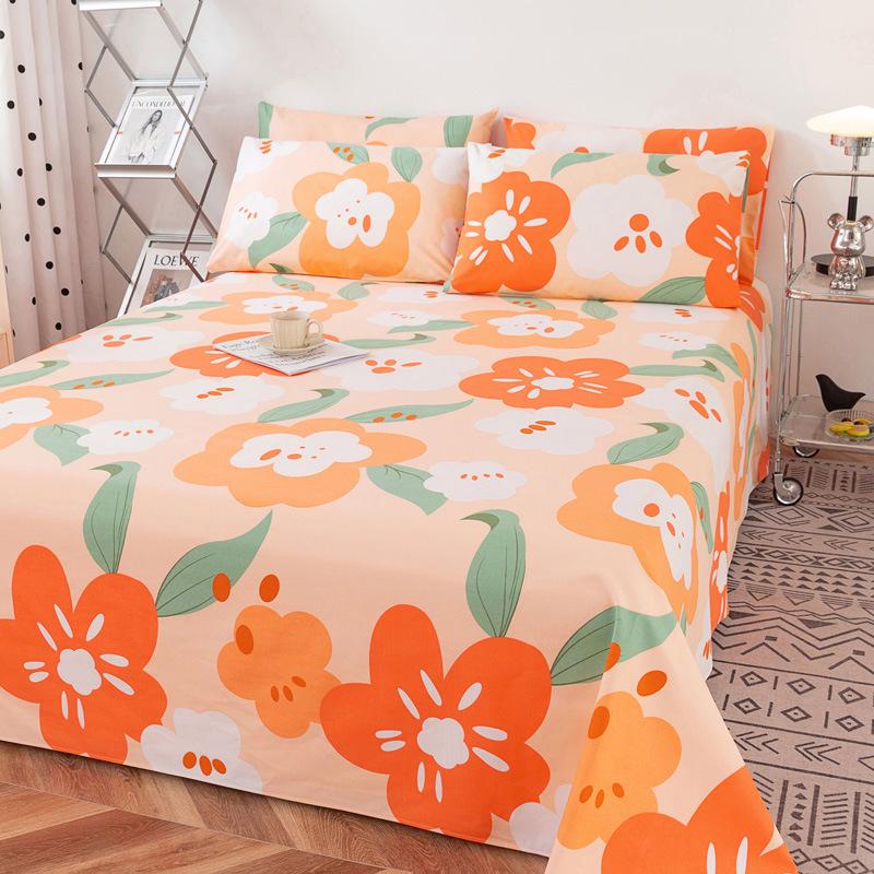 Wholesale 100% cotton old coarse cloth sheets pure cotton kang single three-piece set single piece soft mat student dormitory mat