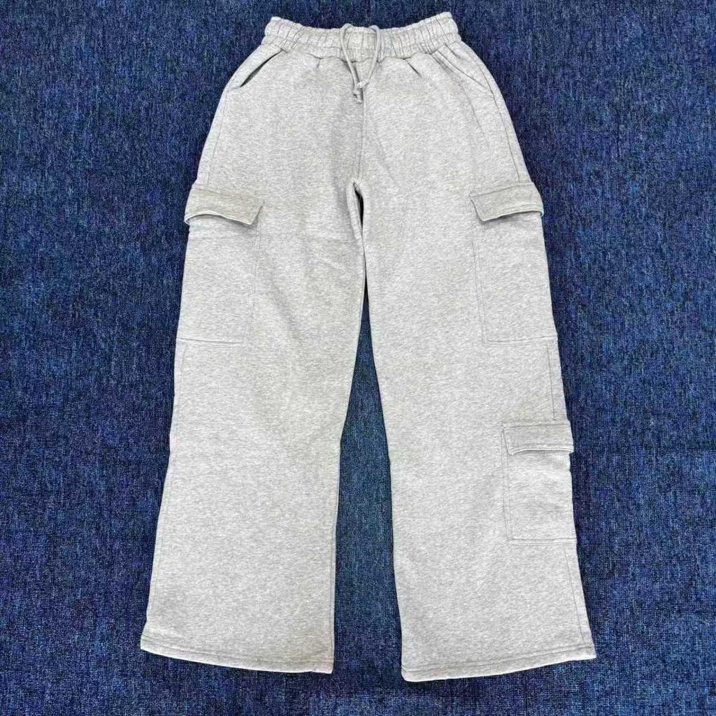 Trendy European and American Cotton Casual Pocket Loose Straight-Leg Pants
