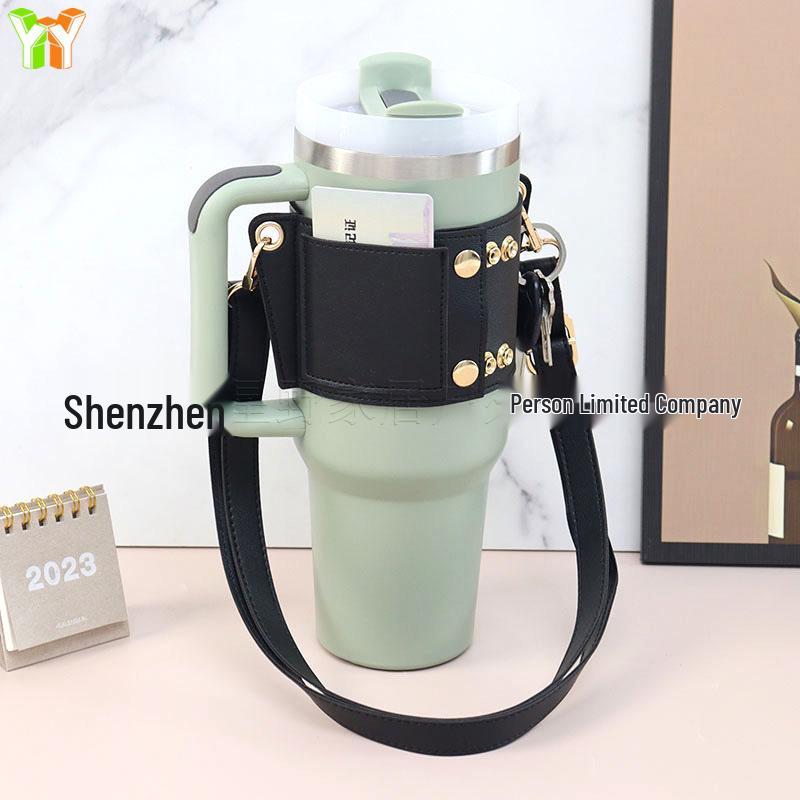 

Крышка для стакана Stanley: Кожаная регулируемая сумка кроссбоди для улицы Ice Overlord Protector чёрный