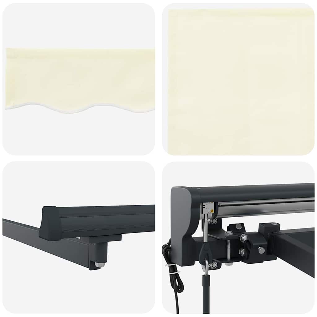 Retractable Awning Frame Cream 400 x 300 cm Polyester with PU Coating