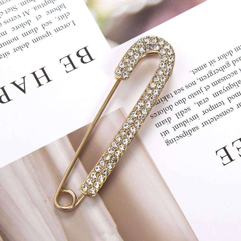 

Simple Women Crystal Brooches Pin for Lady Vintage Jewelry Shiny Rhinestone Decoration Buckle Pin Paper Clip Accessories Gifts