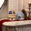 Elegant Holiday Party Supplies 6 Pcs Diamond Art Christmas Ornaments, 2D Flat Pearl Painting Timeless Seasonal Decorations Pattern Hanging Decoration