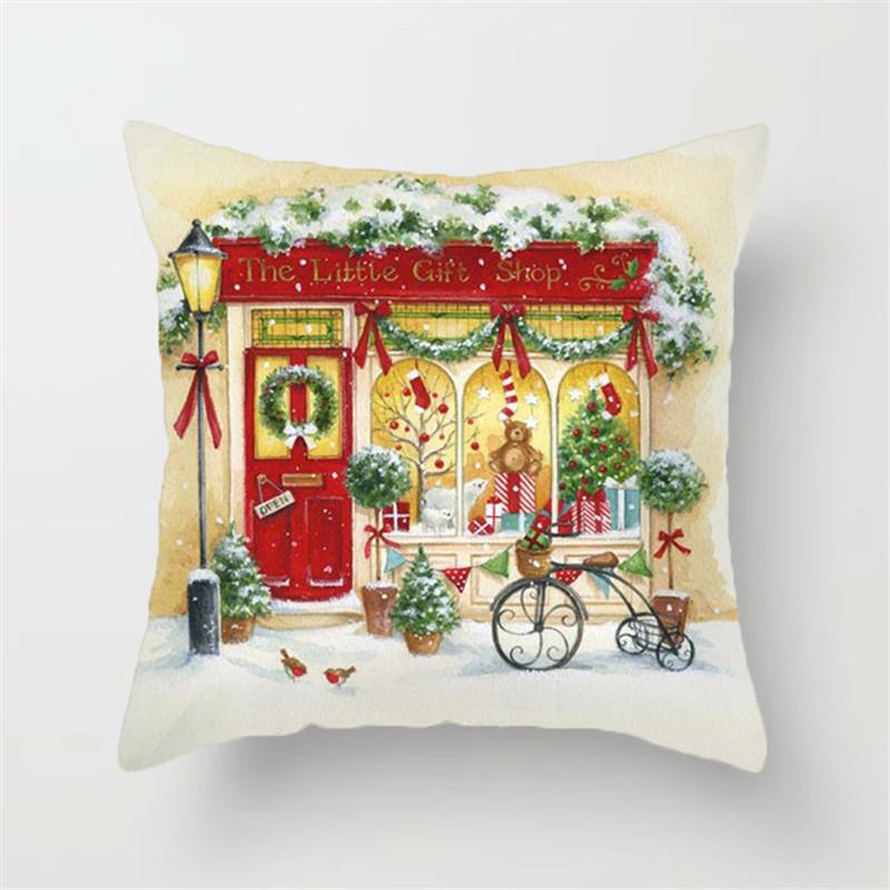 Christmas Pillow Cover New Cartoon Home Office Cushion Cover