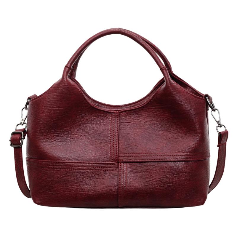 

Texture Soft Leather Handbag, High-end Feel, Light Luxury Women s Bag, Large Capacity Commuting Shoulder Crossbody Bag, Women s Bag бордовий